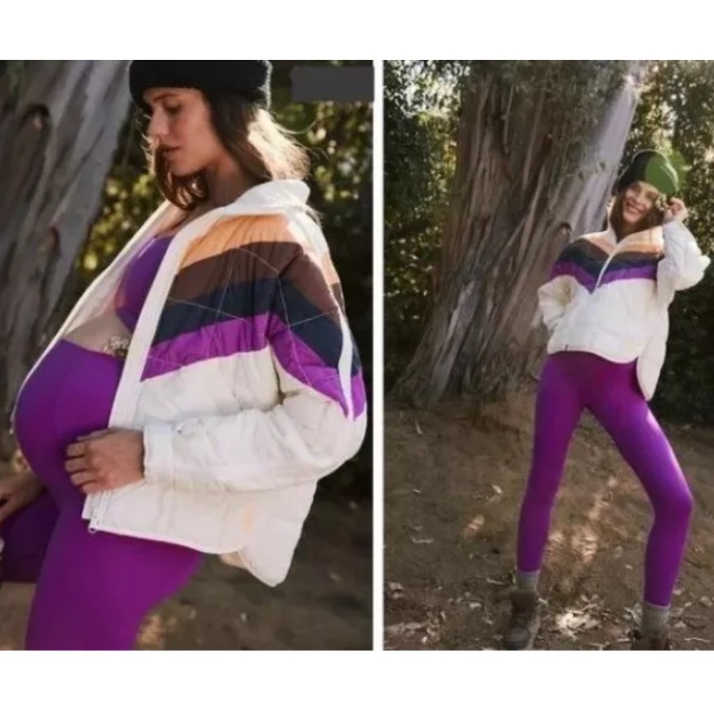 Free People Movement X Hatch Maternity Chevron Quilted Jacket NWT